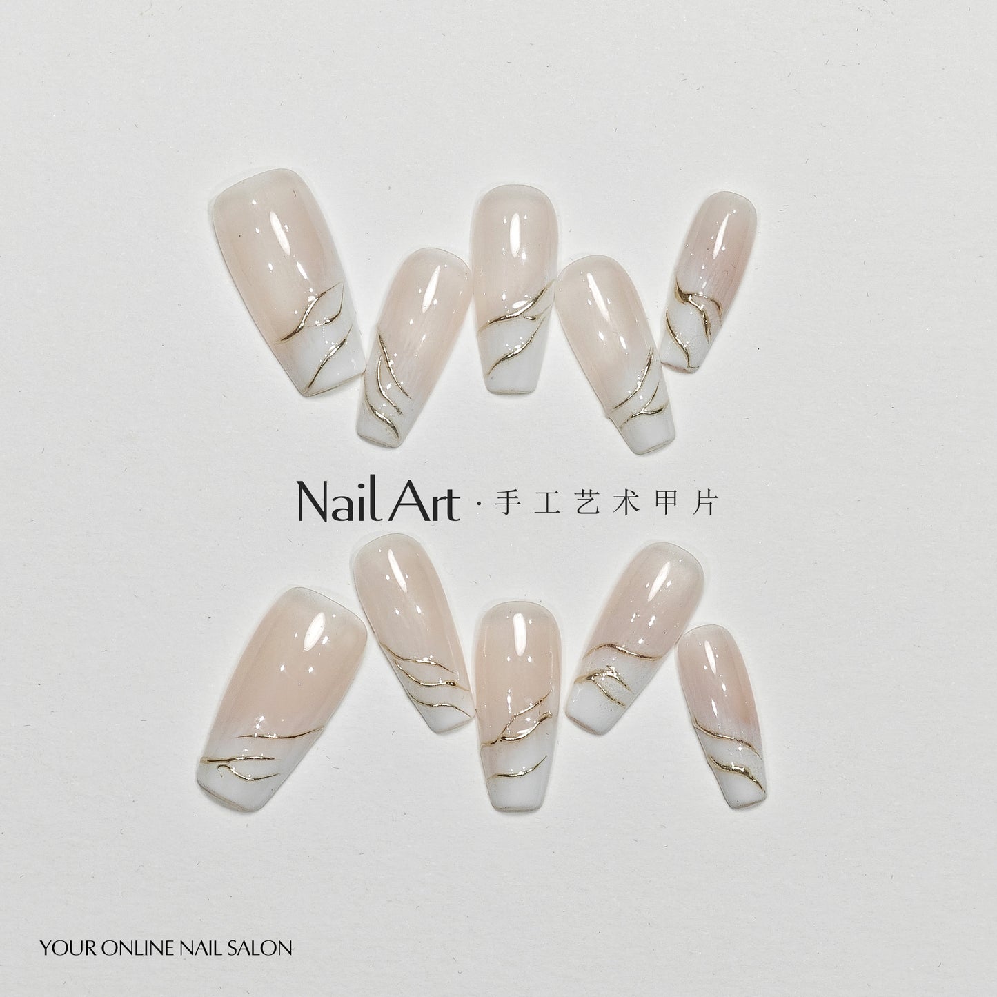 Handmade Wear Nail Autumn High-Grade French Short Milky White Blooming White Hand Wear Nail Tip Manicure