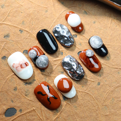 New Nail Tip Nail Stickers Wear Armor Short Three-Dimensional Handmade Light Luxury Minority Detachable UV Nail