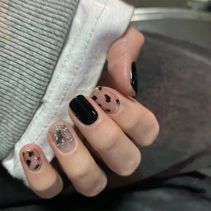 Wear Nail Beauty Nail Piece Sweet Fairy Nail Shaped Piece Cute Girl Pure Desire Blush Nail Ice Transparent New Fake Nails