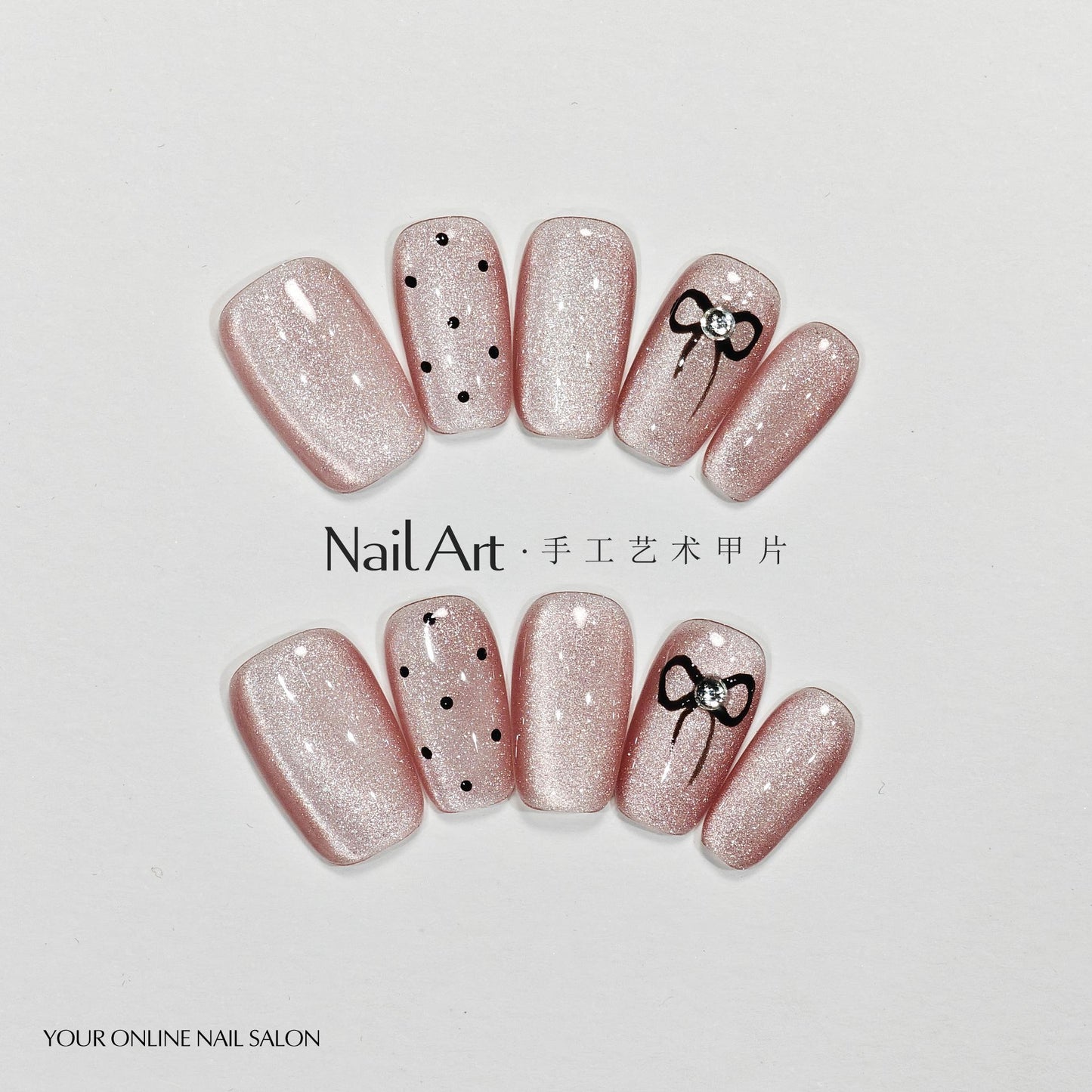 Handmade Wear Armor Advanced Cute Cat Eye Short Armor White Nail Stickers Fake Nail Tip High Goods Selective Rettroubled