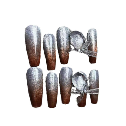 Gradient Color Handmade Wear Nail Gray Coffee Gradient Nail Sticker