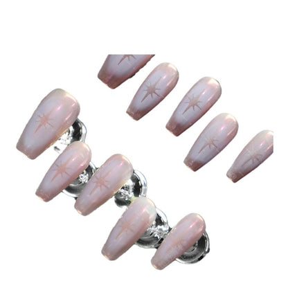 New Autumn/Winter Wear Armor Small Sweet Potato ins Wind Chasing Star Cat's Eye Hollow Spray Painting Handmade Removable Nail Stickers