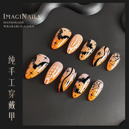 Hot Selling European and American Halloween New Almond Nail Handmade Wear Nail