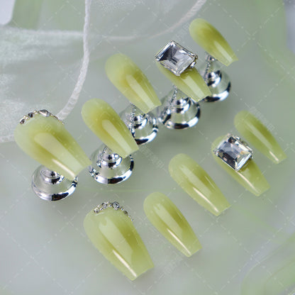 Popular Blooming Wear Armor European and American Fashion Summer Lime with Diamond Light Luxury White UV Nail Beauty10Cross-Border Generation