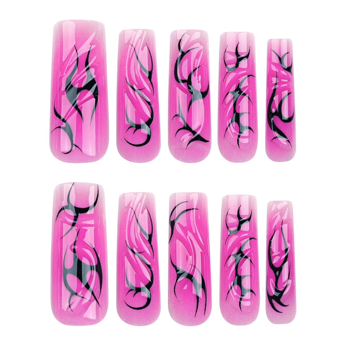 Exclusive for Cross-Border Wear a Hot Girl3D Three-Dimensional Blooming Manicure Best Seller in Europe and America Rectangular Nail Wearable Nail Tip Wholesale