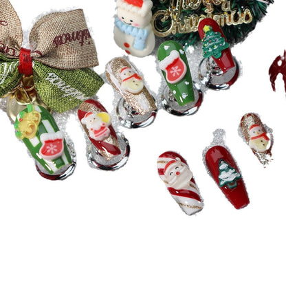 New Autumn and Winter Atmosphere Christmas Wear Armor Elk Christmas Tree Snowman Santa Claus Gift Nail Stickers