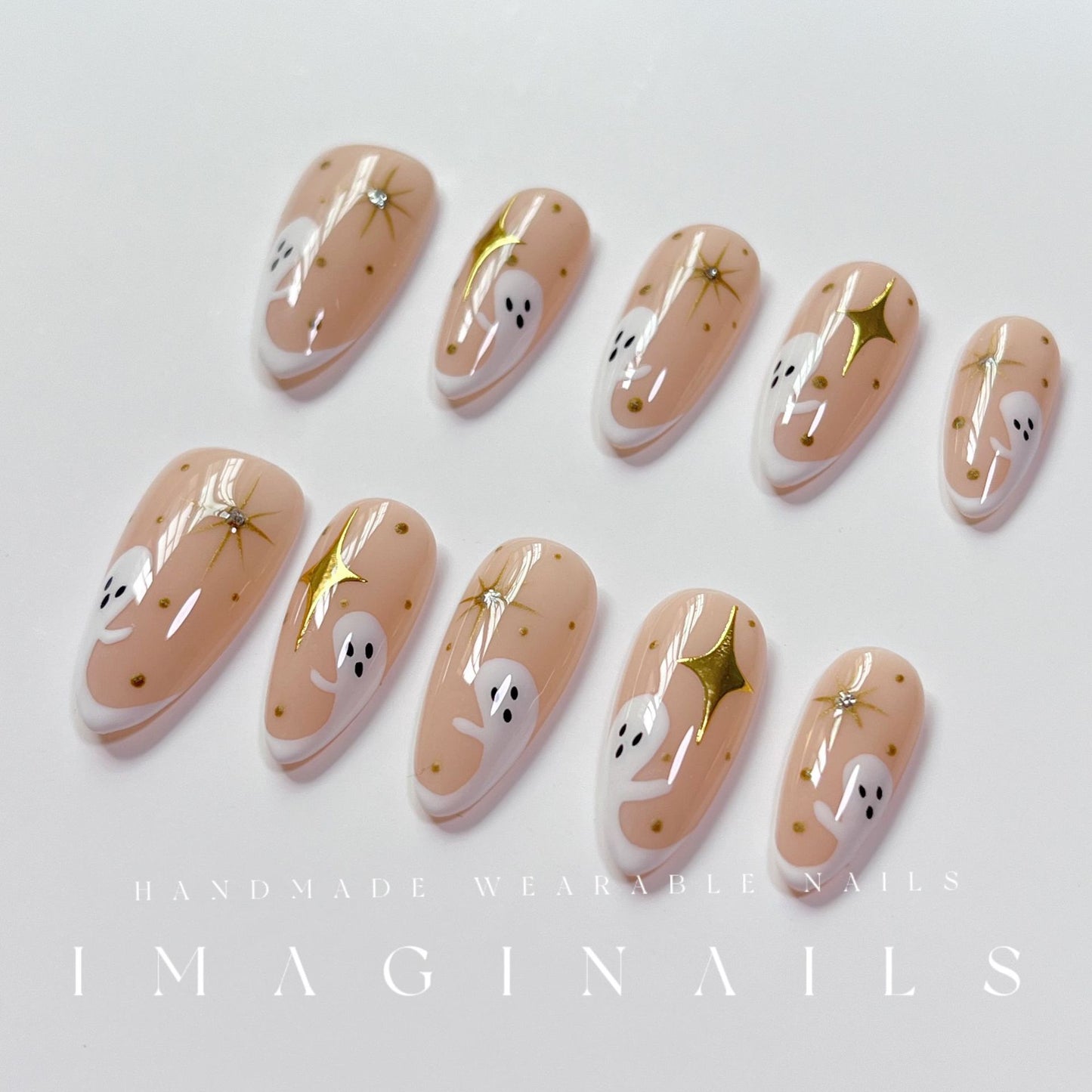 Hot Selling European and American Halloween New Almond Nail Handmade Wear Nail