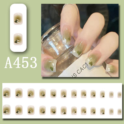 Wear Nail Beauty Nail Piece Sweet Fairy Nail Shaped Piece Cute Girl Pure Desire Blush Nail Ice Transparent New Fake Nails