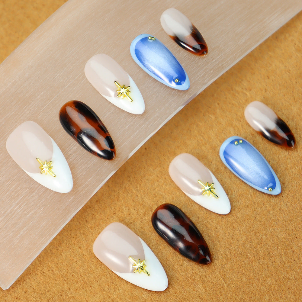 Supply Manicure Wear Nail Cool girl Hand-Prepared Bold Contrast Color Series ins French Amber Blooming Nail UV Nail