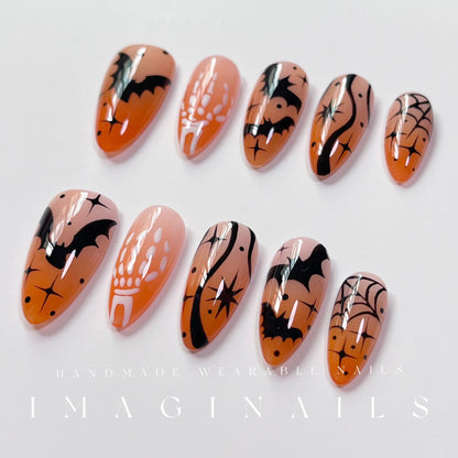 Hot Selling European and American Halloween New Almond Nail Handmade Wear Nail