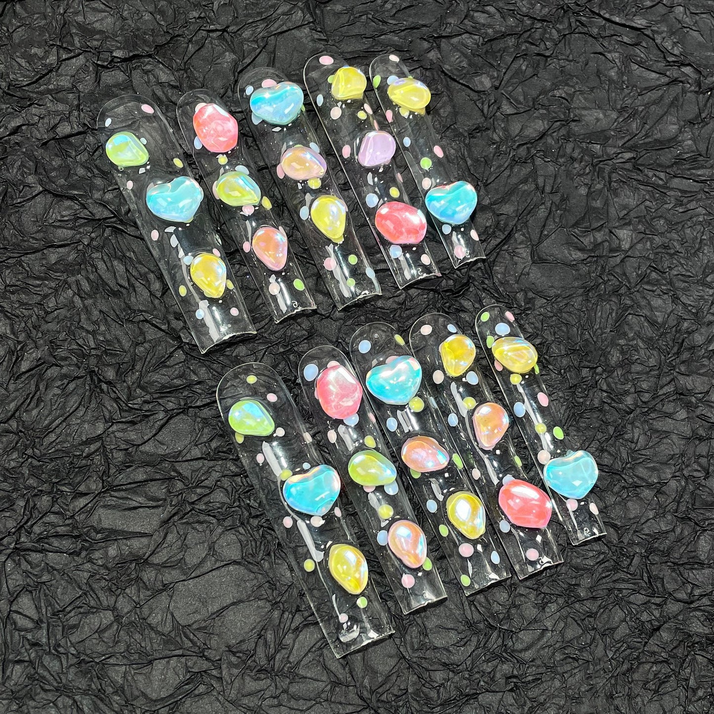 Macaron Ice Transparent Hand-Worn Nail Cross-Border European and American Super Long Water Pipe Nail Stickers Wearable Nail Sticker