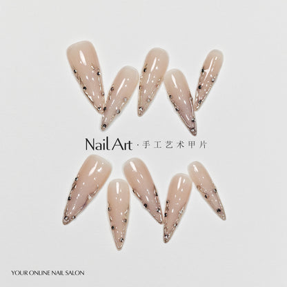 Handmade Wear Armor Summer High-Grade Long White Nail Stickers Detachable Handmade Fake Nail Tip Wholesale