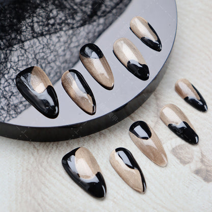 Handmade Graffiti Style Cat Eye Almond Wear Nail