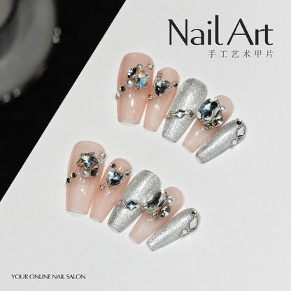 Handmade Wear Armor High-Grade Summer Long Pure Sweet Cool Butterfly Light Luxury Fake Nail Tip Nail Stickers