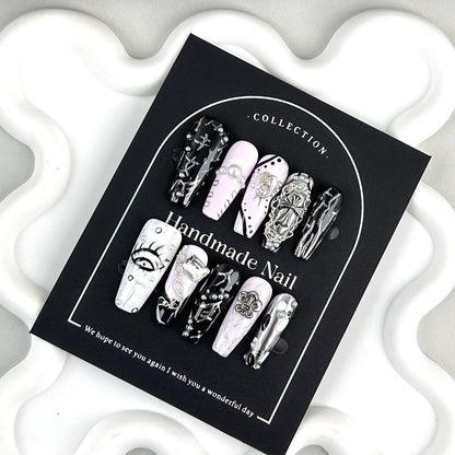 Metal Punk Hot Girl Style Handmade Wear Nail Tip Nail Stickers High Sense Summer New Cross-Border Wholesale