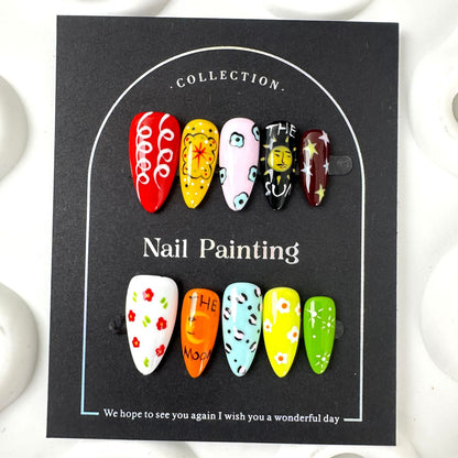 Painted Color Collision Personalized Handmade Wear Armor Nail Stickers Overseas Cross-Border Finished Products Wholesale