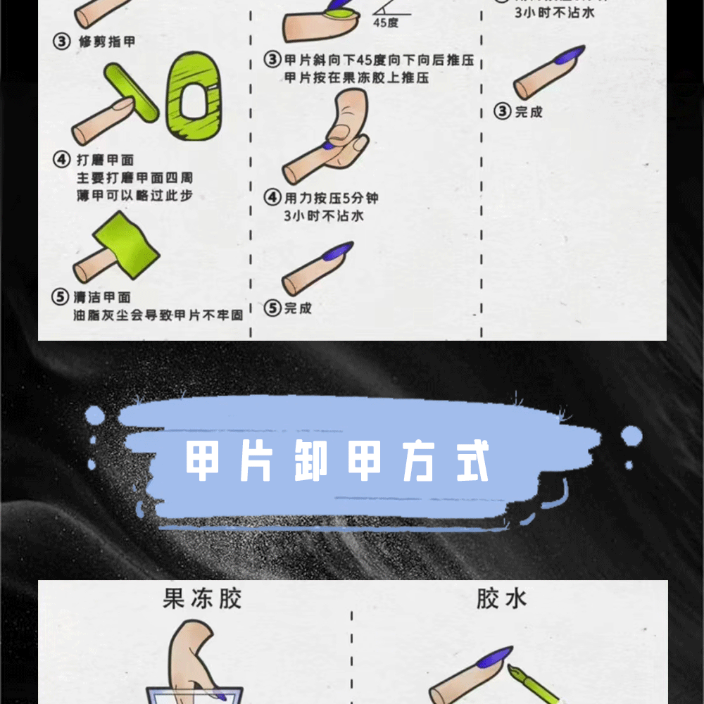 Short Ballet Hand-Worn Armour Night Sky Cat Eye XINGX Nail Stickers European and American Sweet Cool Rock Sky Blue Fake Nails