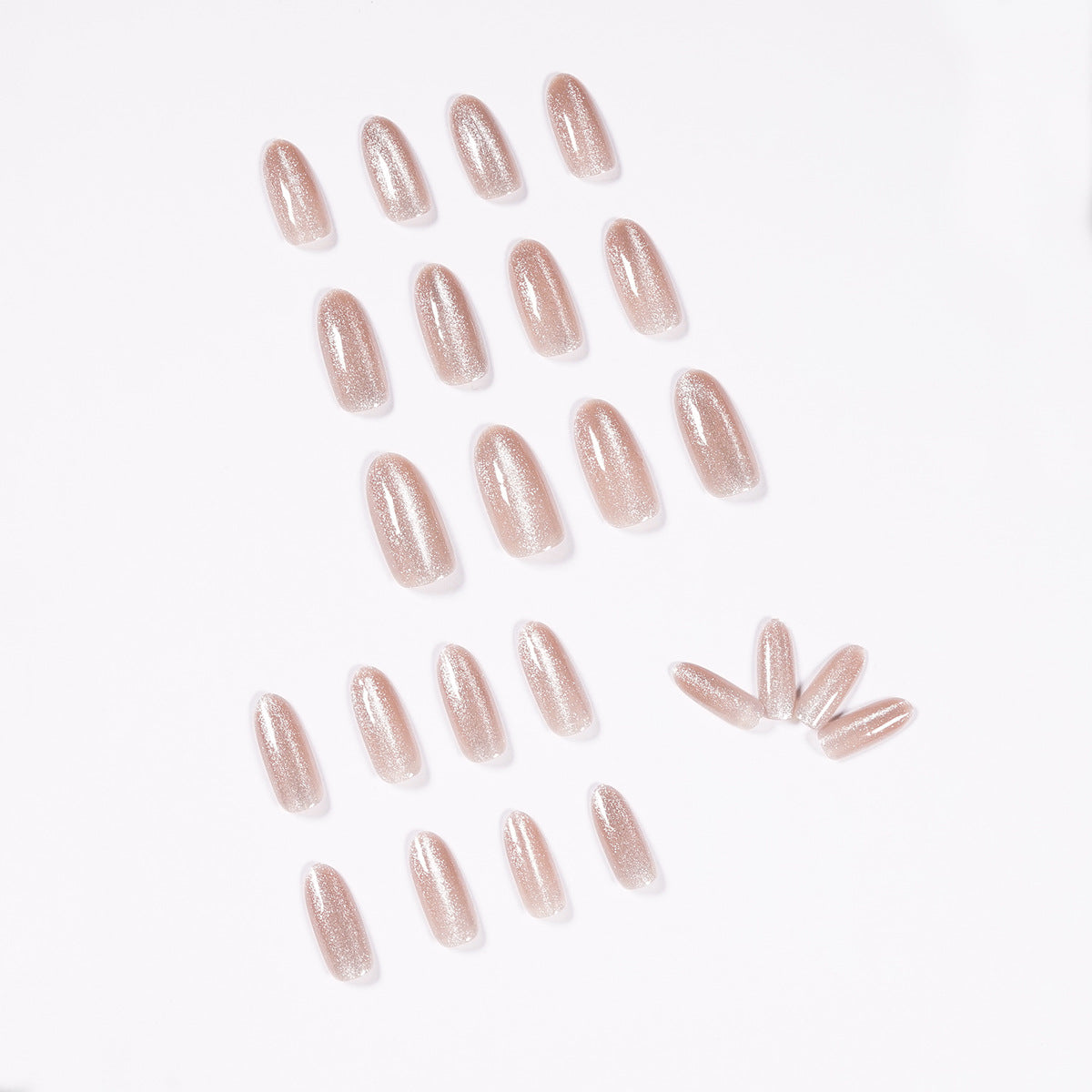 Brown Long Crystal Cat's Eye Autumn and Winter Gentle Temperament Wear Nail Finished Product Fake Nails Nail Stickers Nail Patch