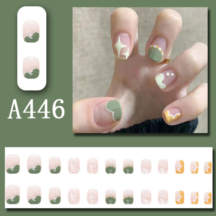 Wear Nail Beauty Nail Piece Sweet Fairy Nail Shaped Piece Cute Girl Pure Desire Blush Nail Ice Transparent New Fake Nails