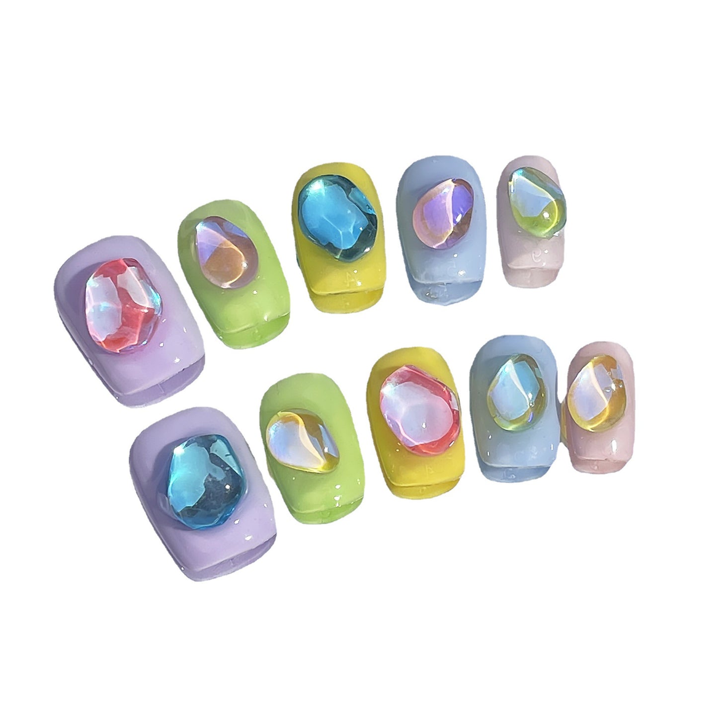 Handmade Wear Vest Macaron Aurora Ice Drill Summer Fresh Short Armor Wear Nail Sticker Nail Stickers